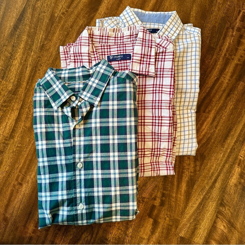 3 Cremieux Long-Sleeve Buttoned Shirts, Medium
